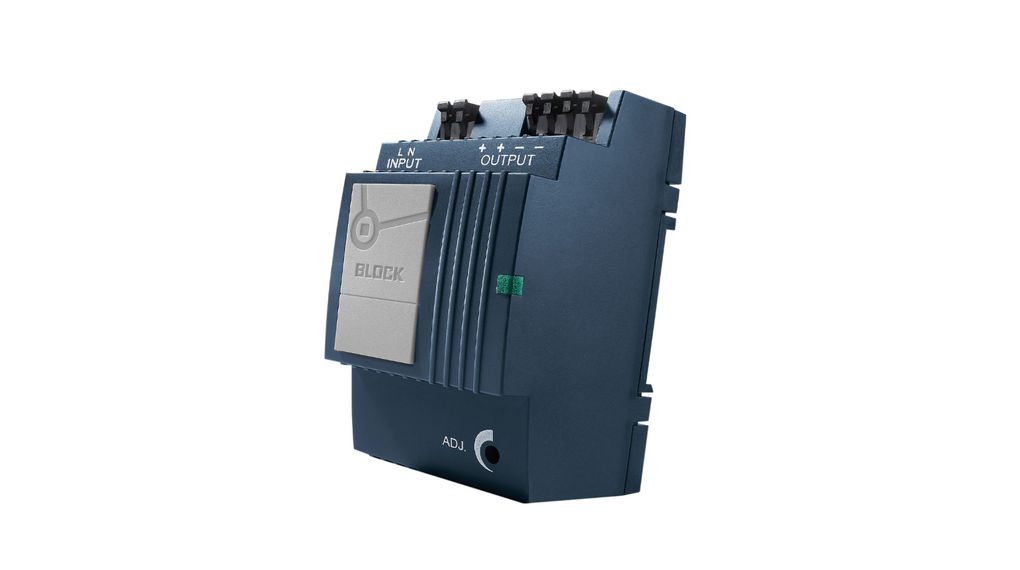 DIN Rail Power Supply, 80%, 12V, 2A, 24W, Adjustable
